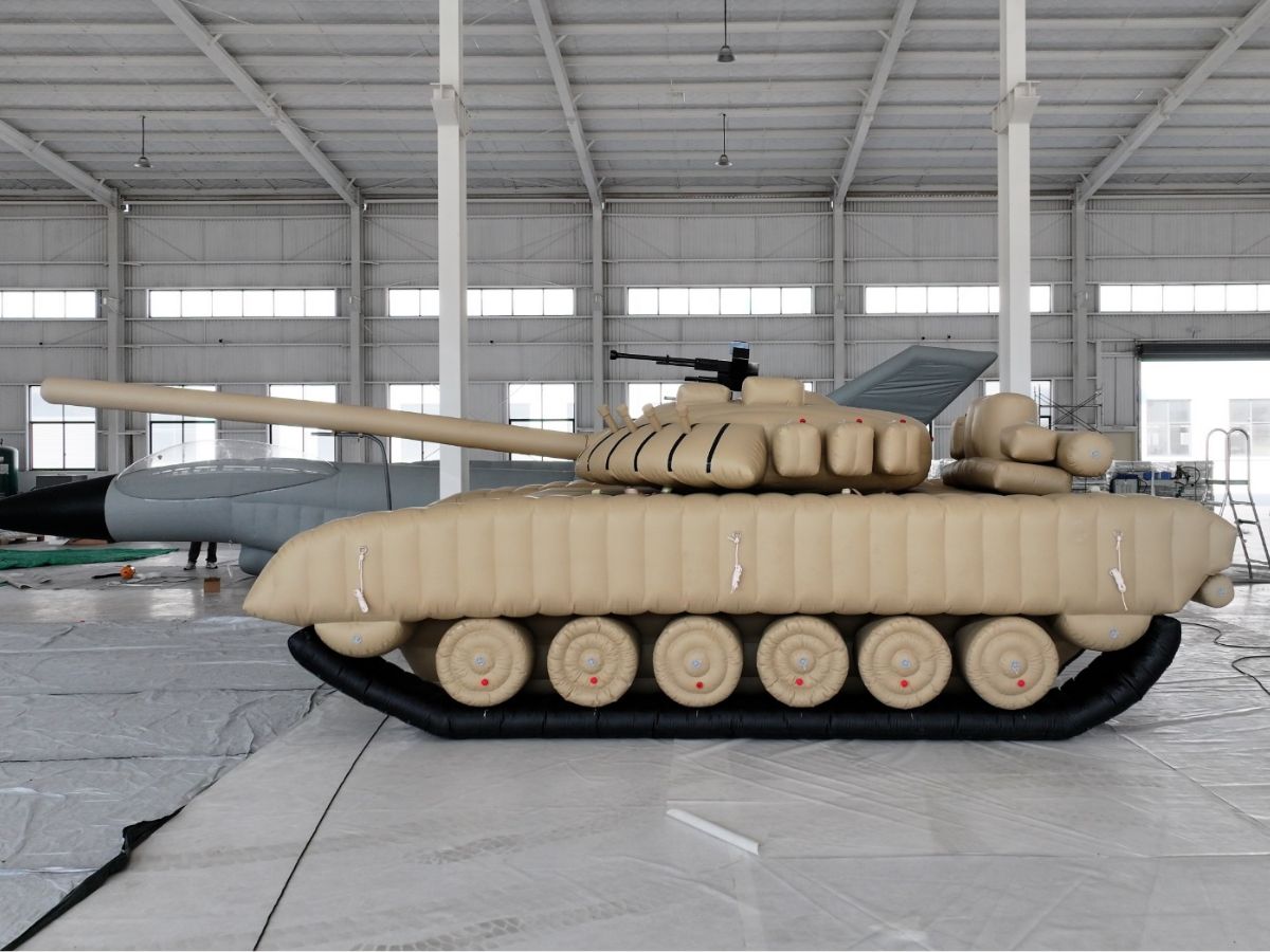 Inflatable T72 Tank Desert Tan the Middle East 02